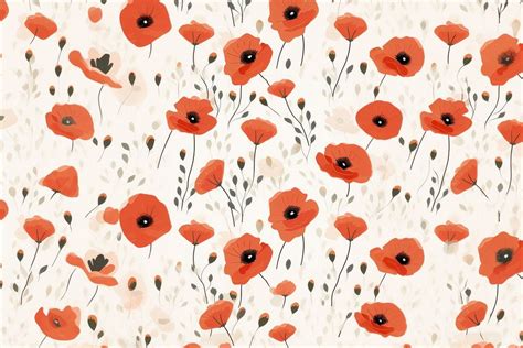 Poppy flower backgrounds wallpaper pattern. | Free Photo Illustration - rawpixel