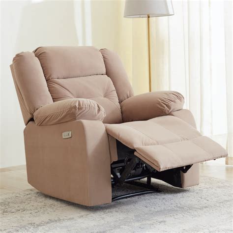 Buy Helios Acropolis Fabric 1-Seater Electric Recliner - Beige from ...