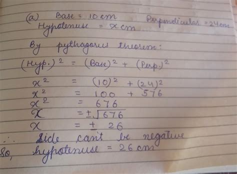 Find the value of x by applying Pythagoras theorem. - Brainly.in