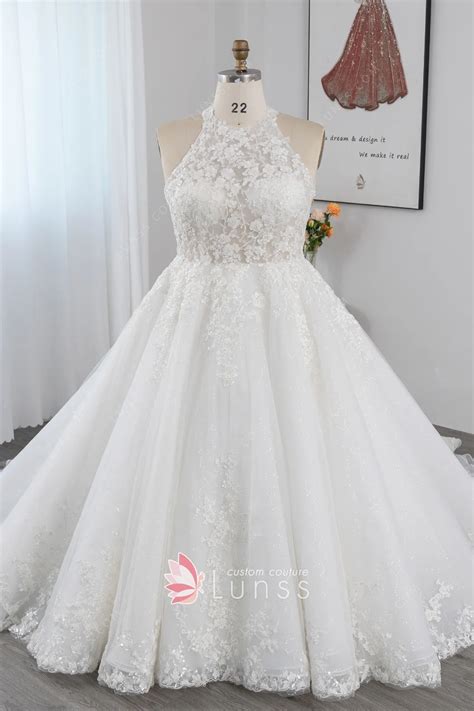 Lace Halter Wedding Gown