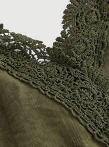 SHEIN MOD White Vintage Lace Trim Spaghetti Strap Women's Dress,Long ...