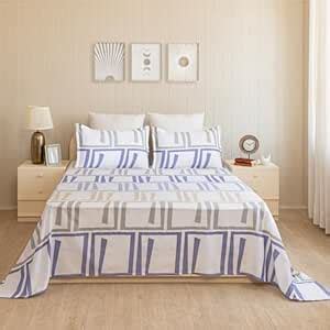 HOMEMONDE King Size Bedsheet | Cotton Flat Sheet with Two Pillow Covers ...