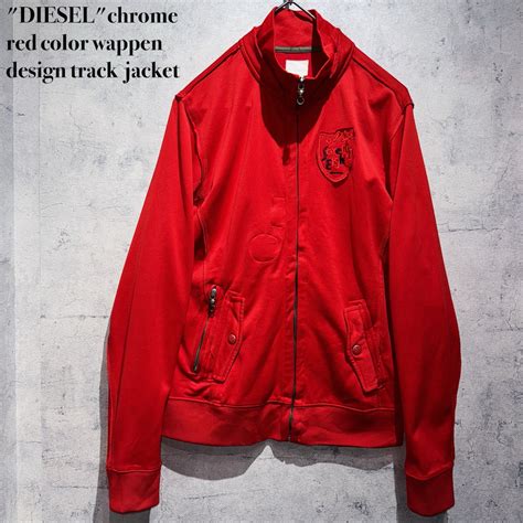 "DIESEL"chrome red color wappen design track jacket | ayne