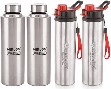 NIRLON Stainless Steel Water Bottle/Office Bottle/Fridge Bottle|Set of ...