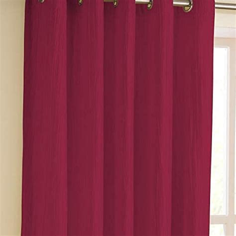 Buy olid Faux Silk Polyster Blend Curtain Blackout Curtains Maroon (9 ...