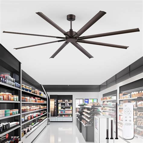 ZMISHIBO 96 Inch Industrial DC Motor Ceiling Fan, Large Ceiling Fan ...