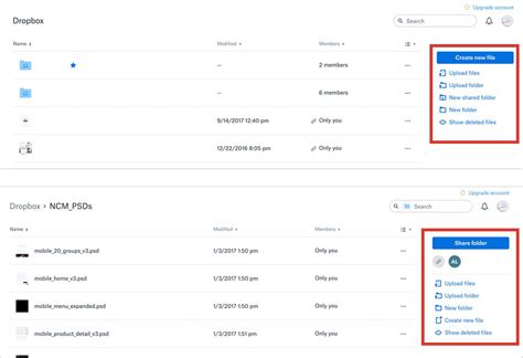 Image result for Dropbox User Interface