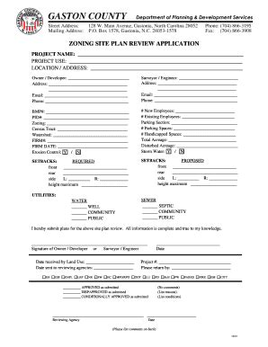 ZONING SITE PLAN REVIEW APPLICATION - Fill and Sign Printable Template ...