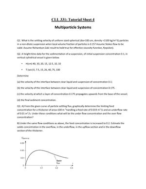Tutorial 6 2022 - Tut - CLL 331: Tutorial Sheet 6 Packed Bed Q1. On a ...