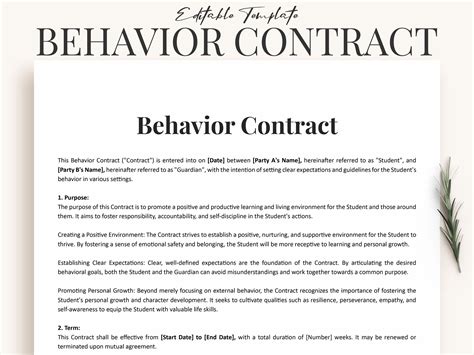 Student Behavior Contract