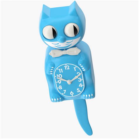 3D Vintage Wall Clock Blue Cat Rigged for Cinema 4D model | 3D Molier ...