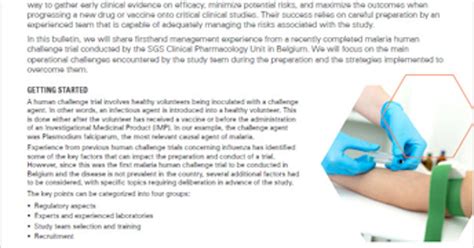 Managing Human Challenge Trials: A Case Study | SGS India