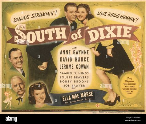 SOUTH OF DIXIE, US poster, cheek to cheek from left: David Bruce, Anne ...