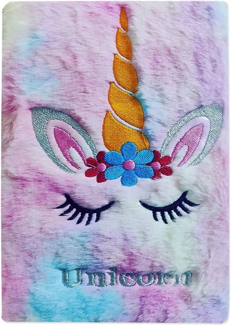 Jiada Unicorn A5 Soft Fur Fabric Diary/Personal Notebook - Pink ...