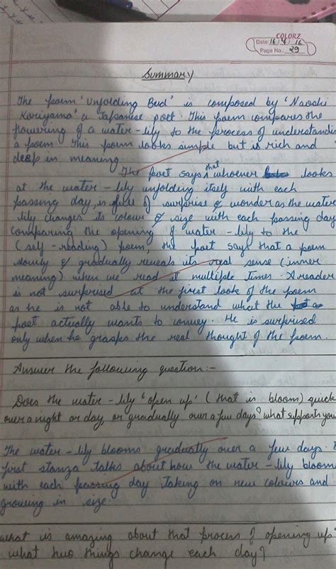 summary of unfolding bud by naoshi koriyana - Brainly.in