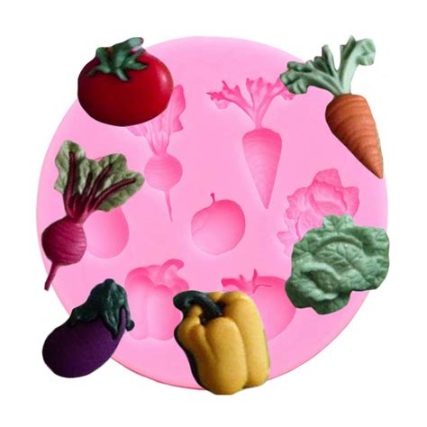 1pc Vegetable Fruit Radish Tomato Eggplant Cabbage Silicone Mold for ...