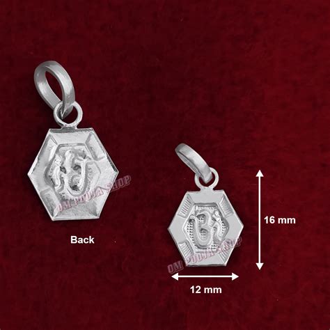 AUM Designer Pendant in Pure Silver & Pure Gold - Size: 12x16 mm