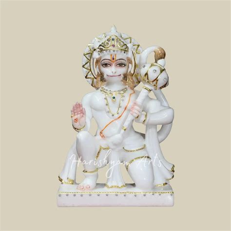 12" Marble Hanuman Ji Statue For Home