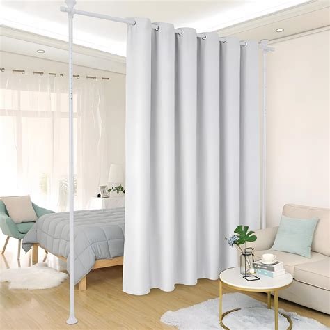 Amazon.com: Room Divider, No Drilling Curtain Rods for Room Separation ...