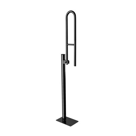 Black Floor Mounted Folding Bathroom Grab Rail Aid (4 Sizes)