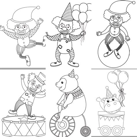 Circus Clowns Coloring Pages