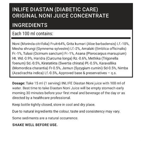 INLIFE Diastan Noni Juice - 1 Litre