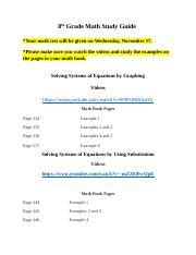 Image result for 8th Grade Math Study Guide