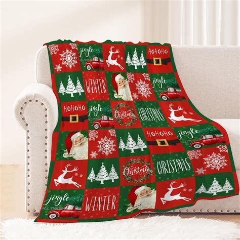 Christmas Decorative Throw Blanket Twin Red Green Plaid Christmas ...