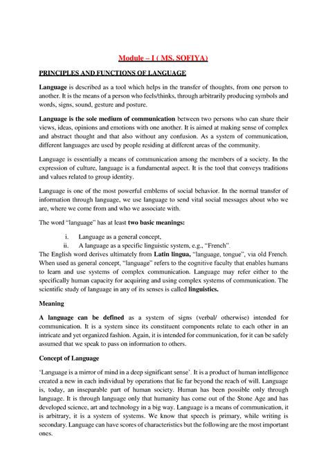 LAC - NOTES - Module – I ( MS. SOFIYA) PRINCIPLES AND FUNCTIONS OF ...