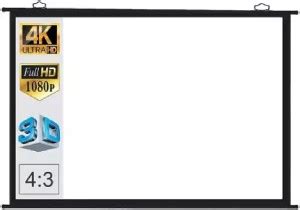 GOODWIN Projector Screen,6 Ft.-Width x 4 Ft.- Height,84 Inch Diagonal ...