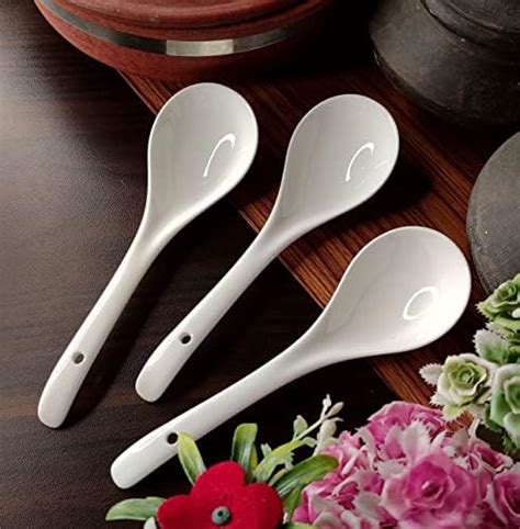 Tagrock Ceramic Soup And Dessert Spoon, Microwave Safe - Pack Of 6 ...