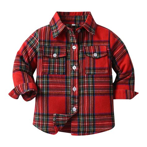 Kids Flannel Shirt Toddler Long Sleeve Shirt Girl Baby Toddler Boys ...