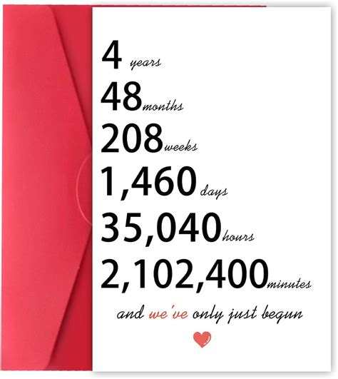 Amazon.com: Funny Four Years Anniversary Cards for Couples, Romantic 4 ...