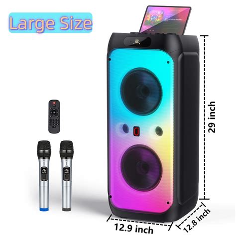 JYX Large Portable Speaker, 80W Powerful Bluetooth Speaker, 2 Wireless ...