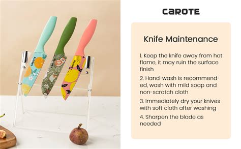 CAROTE Knife Set, Stainless Steel Knife for Kitchen Use, Chef's Knife ...