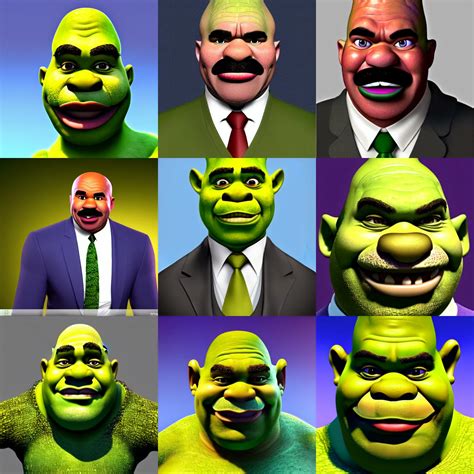 a steve harvey!!! shrek hybrid, photorealistic, 4 k | Stable Diffusion