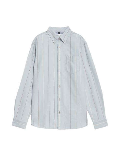 Buy Pure Cotton Striped Oxford Shirt at Marks & Spencer