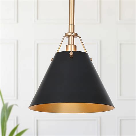Uolfin 1 -Light Black and Gold in Cone Metal Shade Modern/contemporary ...