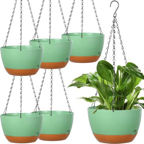 Amazon.com: Mumufy 6 Pcs 8 Inch Hanging Planter for Indoor and Outdoor ...