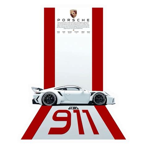 Porsche GT3 RS Specs Premium Vinyl Stickers | Vinyl Sticker | Buy ...