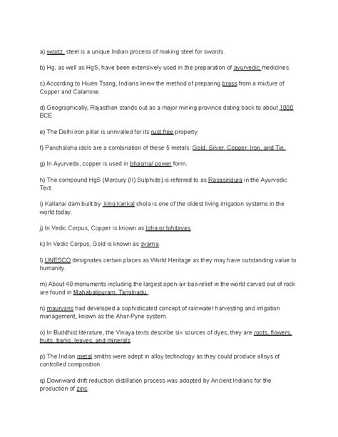 Iks Answers - MCQs on Ancient Indian Metallurgy and Ayurveda - Studocu