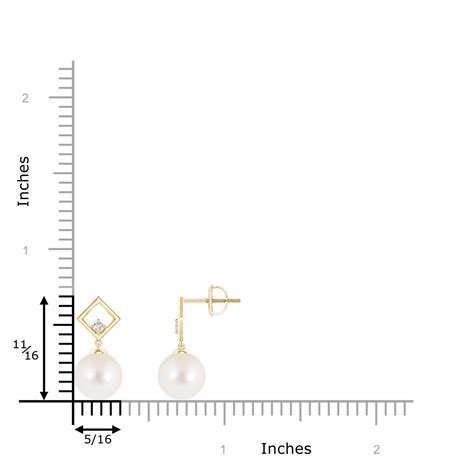Freshwater Cultured Pearl and Diamond Geometric Drop Earrings