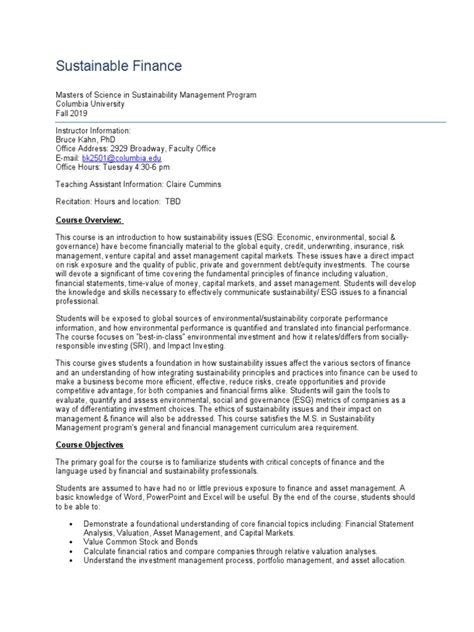 Image result for Finance Course Syllabus