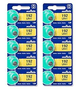 Murata LR41 Battery AG3 392A 1.55V Alkaline Button Cell (10 Batteries ...