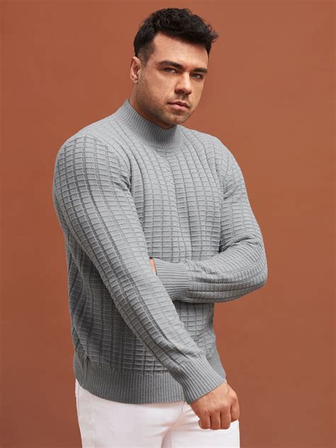 Men Mock Neck Jumper | Sweater outfits men, Men sweater, Knitwear men