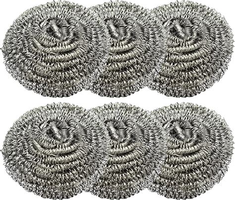 MODESH Pack of 6 Scourers - Premium Stainless Steel Scrubbers, Metal ...