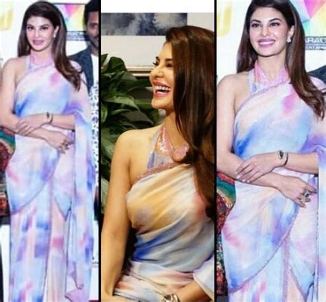 Jacqueline Fernandez stuns in a saree at Dabanng tour press conference ...
