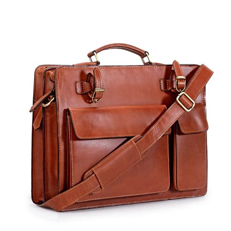 Churchillshoes: Tan Leather Briefcase - Men bags – Churchill Shoes
