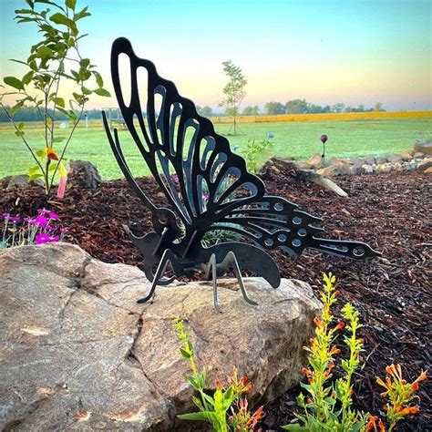 Garden Butterfly Art Outdoor Backyard Metal Animal Decoration Gift 定番の ...