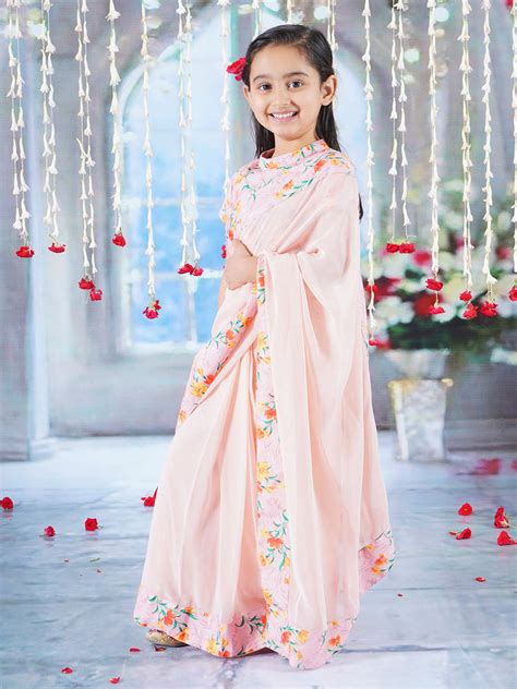 Girls Cotton Short Sleeves Ready to wear Blouse with Floral Print and ...